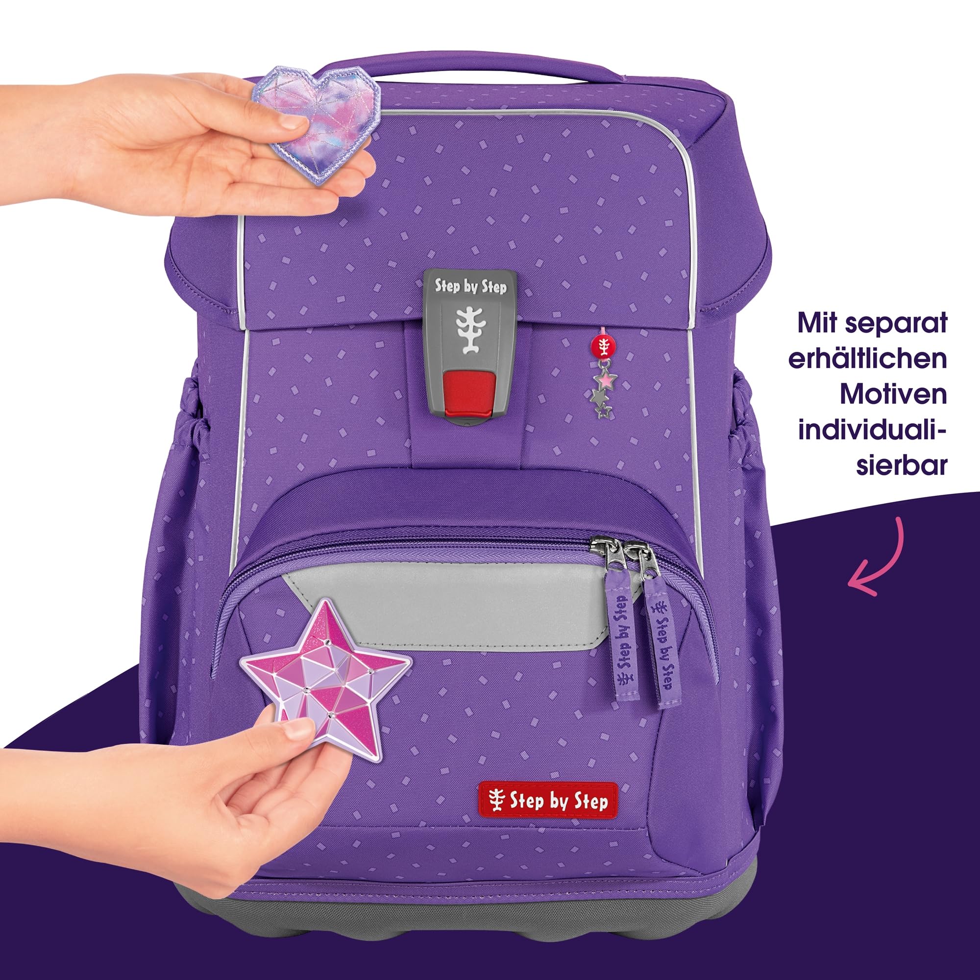 Step by Step Basis Schulranzen-Set 4-teilig Purple Konfetti