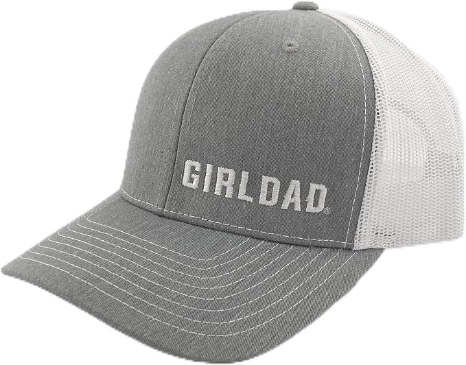 Grey & White Embroidered Trucker