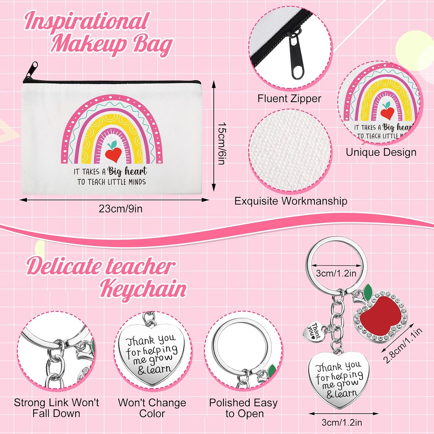 Liitrsh 21 Pcs Teacher Appreciation Gifts Bulk Funny Teacher Socks Keychains Rainbow Makeup Bags If You Can Read This Socks for Christmas