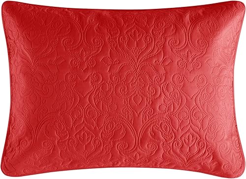 Miniatura 2 de Chic Home Sachi - Juego de edredón de 3 piezas con diseño de pergamino floral, fundas de almohada incluidas, Queen, ladrillo