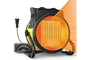 Outdoor Patio Heater: 1500W Garage Heater, Offers Overheat Protection and Fast Heating