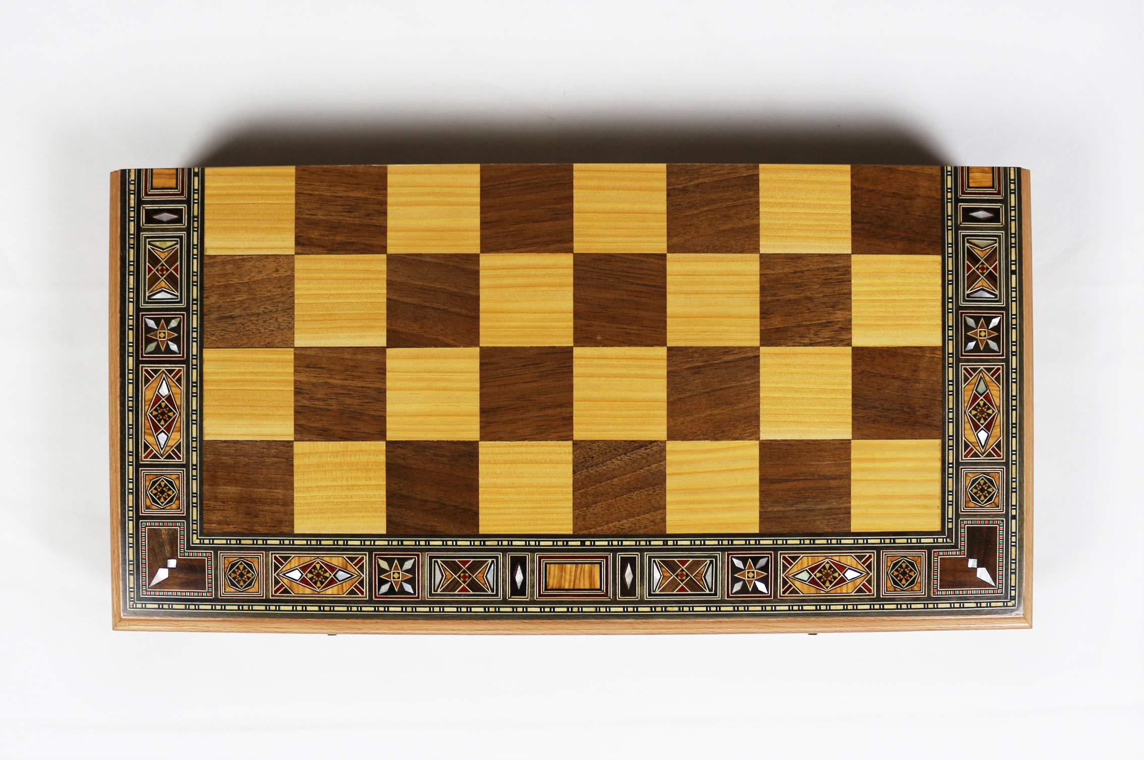 Elessar 50 x 50 cm in legno Backgammon Tavla/Gioco di scacchi/DAMA Board BK 510 con 30 pietre in legno Backgammon