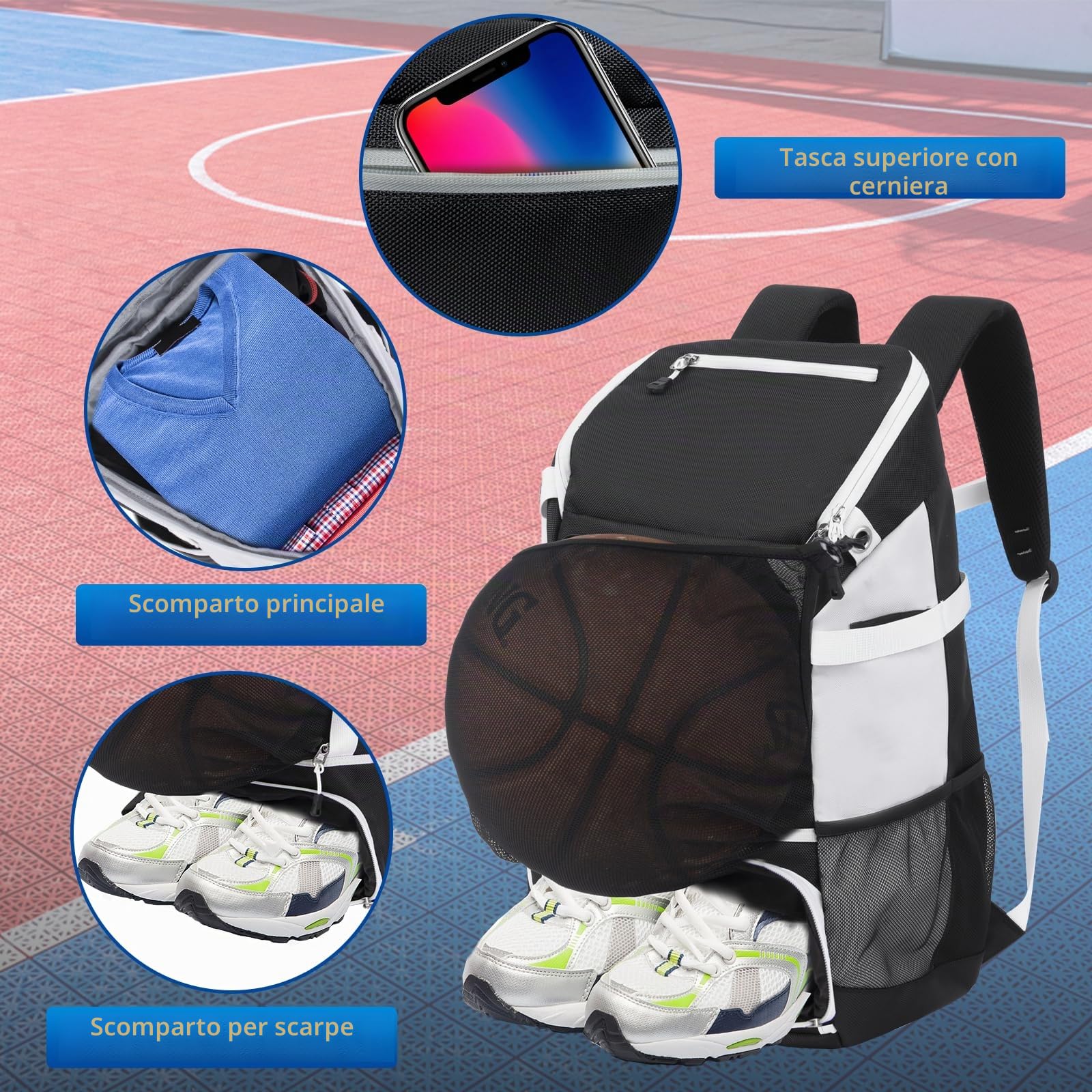 KINGSLONG Borsa da baseball Zaino da baseball per giovani e adulti con scomparto per scarpe impermeabile Softaball Borsa per mazze da baseball, T-Ball e softball, supporto esterno per guanti e casco