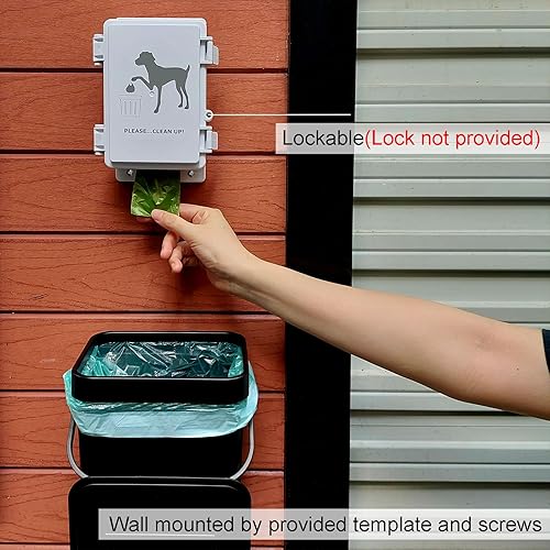 Miniatura 3 de Estación de basura para perros pequeños para el hogar, cubo de basura para perros de 1.3 galones5 L, dispensador de bolsas para excrementos para