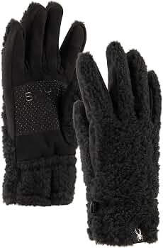 Spyder Mens Tech Touch Fleece Lined Sherpa Glove, Black, M at