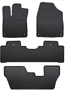 Lwope Custom-Fit Rubber Floor Mats for Acura MDX (2014–2021) 7-Seater