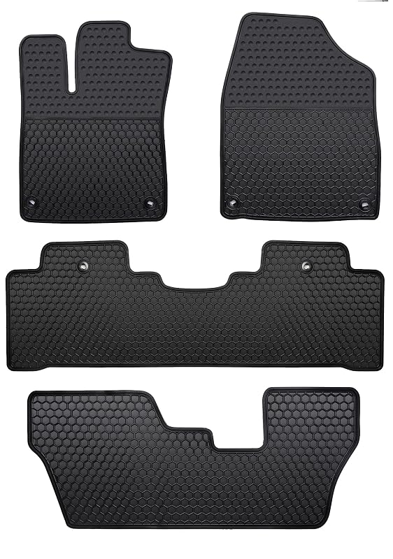 Tapete automotivo de borracha para porta-malas Acura MDX 2014 a 2021 7 lugares preto Lwope Auc-mdx004