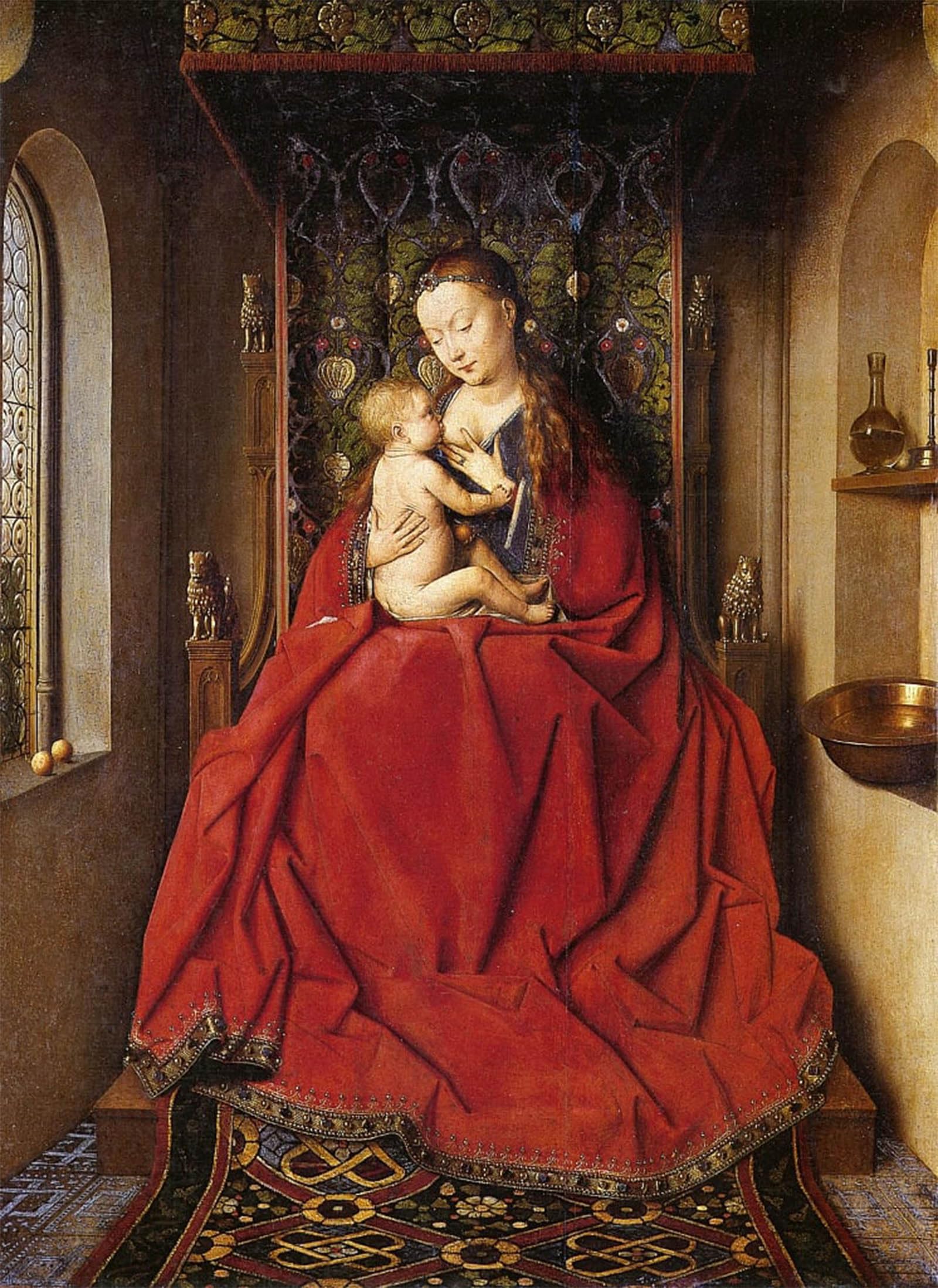 ARTXLXXBN Famous Art Print Poster Vintage Wall Art the Lucca Lady by Jan Van Eyck Canvas Art Poster for Home Decor 60x90cm