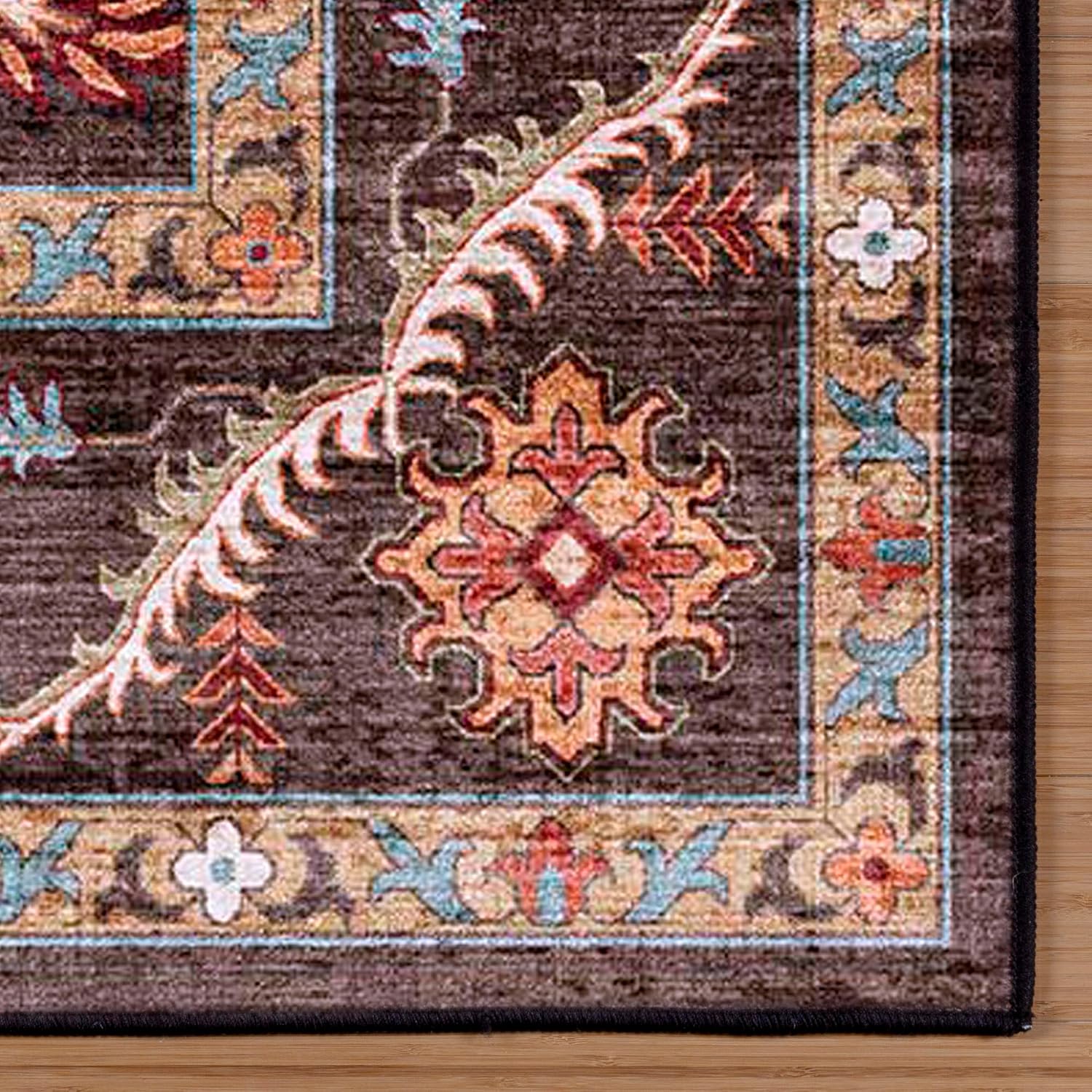 Gertmenian Indoor Easy-Care & Washable Area Rug – 9x13 Extra Large, Ideal for High Traffic Areas in Living Room, Bedroom, Entryway – Casper Brown, 23228