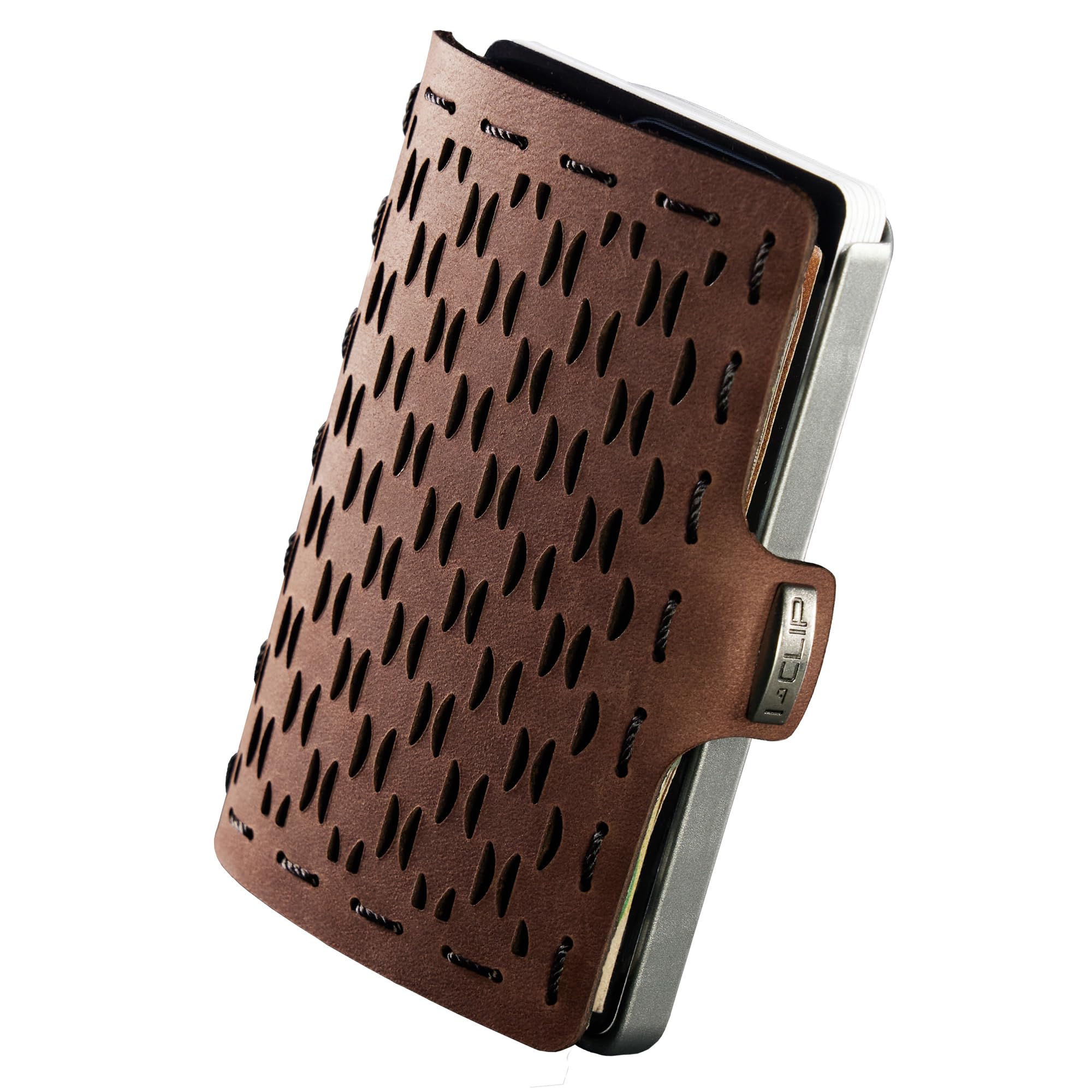 I-CLIP Original Wallet with Coinpouch - Leather Wallet - Cardholder with Moneyclip - Slim Wallet - Coconut Shell