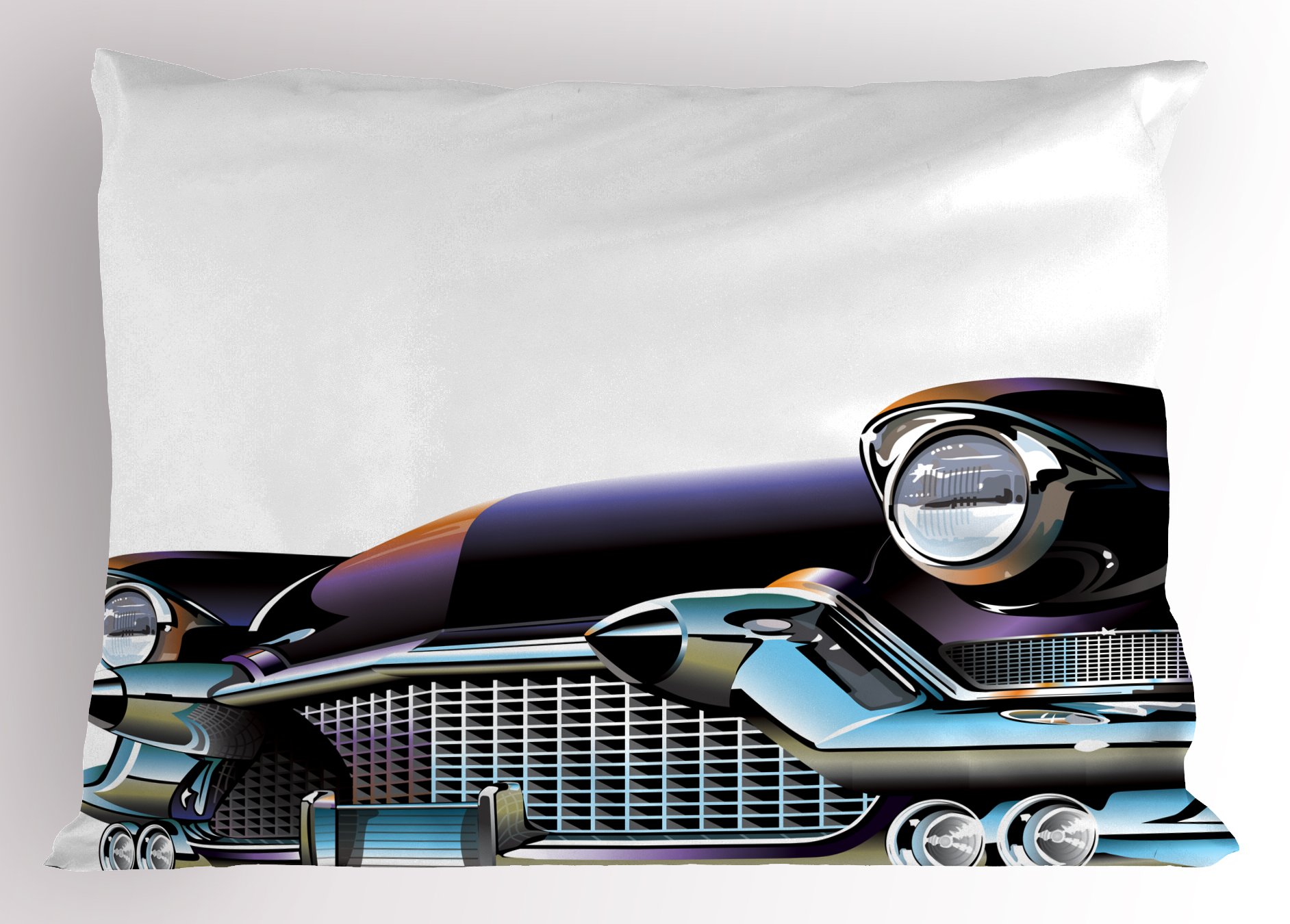 Ambesonne Cars Pillow Sham, Old Fashioned Automobile Old Timer Antique American Collector's Vehicle, Decorative Standard Queen Size Printed Pillowcase, 30