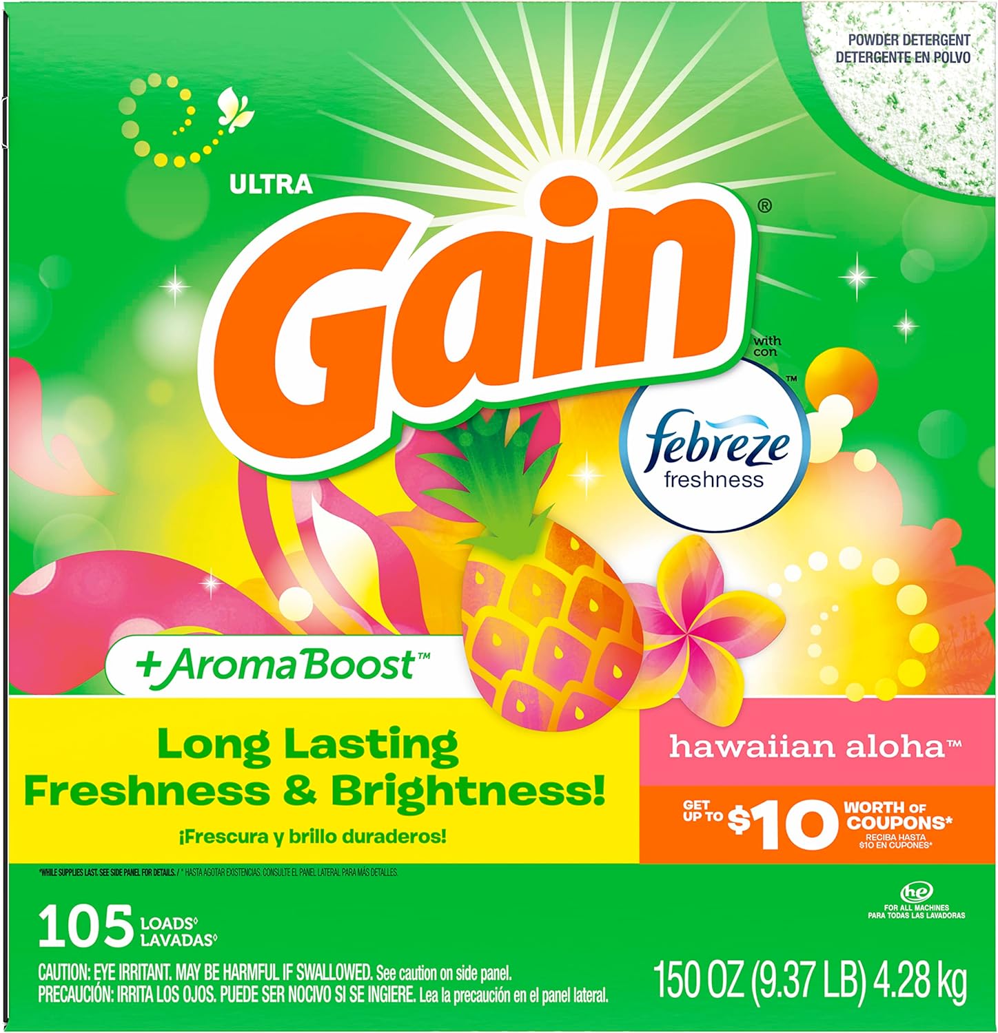 GAIN Powder Laundry Detergent for Regular & he Washers, Original Scent, 45 Oz (Packaging May Vary) : Health & Household