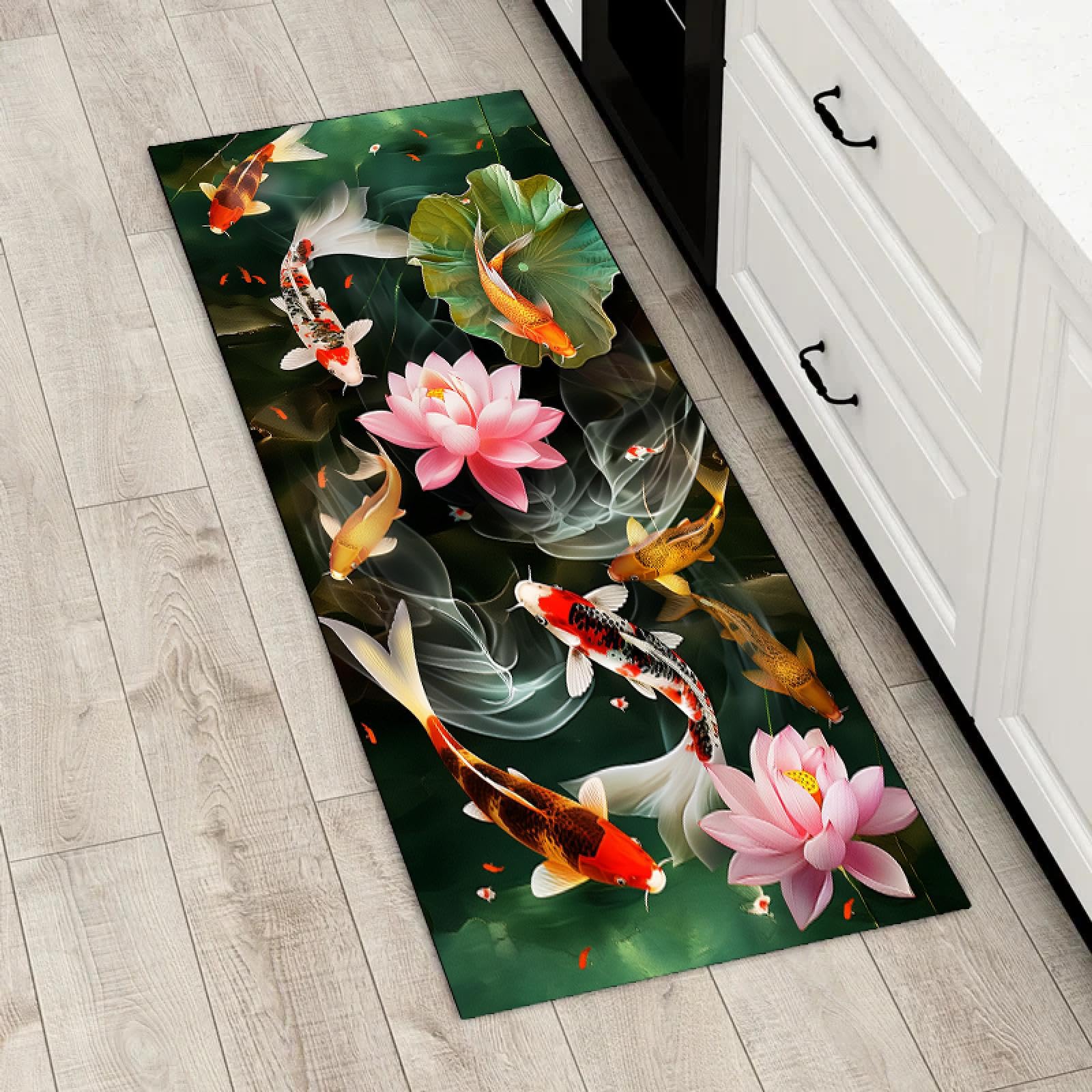 Tapis carpe koï antidérapant et sécurisé pour chambre