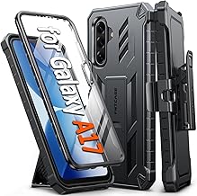 FNTCASE for Samsung Galaxy A17-5G Case: Military Grade Rugged Cell Phone Cover with Kickstand & Belt Clip Holster | Shockproof TPU Protection Bumper Matte Textured for Galaxy A17 Cases 6.7 inch -Black