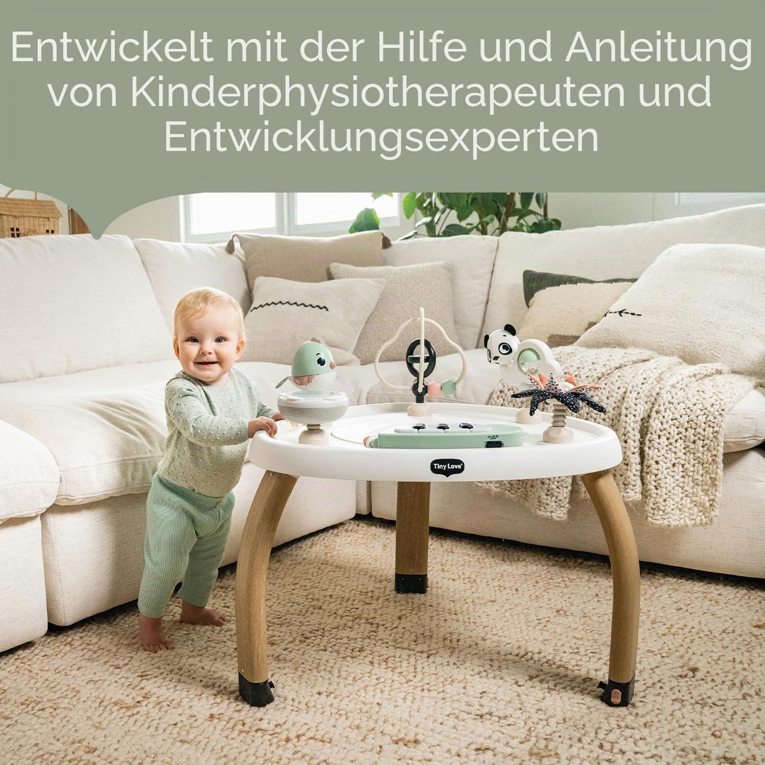 Tiny Love 5-in-1 Here I Grow Stationäres Aktivitätscenter zur Förderung, Spielcenter für Babys, 20 Aktivitäten, 5 Nutzungsmodi, 6 entwicklungsfördernde Spielzeuge, ab 0 Monaten, Black & White Décor