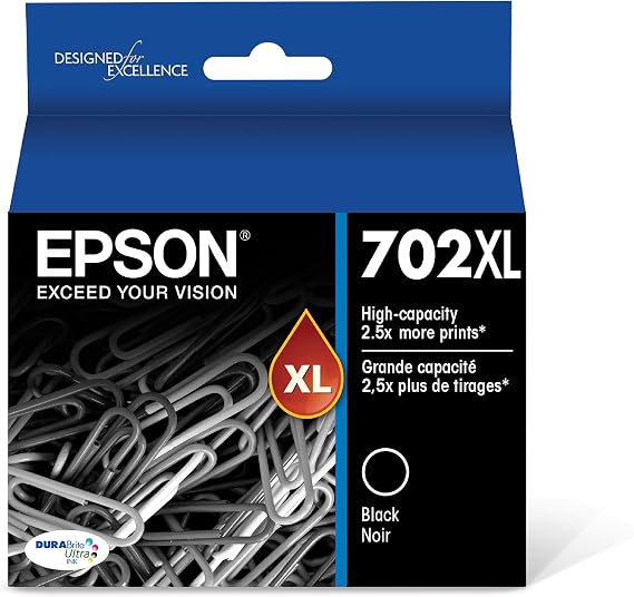 Epson T702XL120-S DURABrite Ultra Black High Capacity Cartridge Ink & T702520-S DURABrite Ultra Color Combo Pack Standard Capacity Cartridge Ink