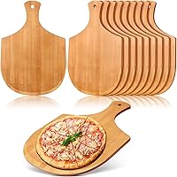 Vista 1 de Roshtia 12 unidades de 17 x 12 pulgadas de madera para hacer pizza con asa, tabla de cortar colgante, espátula, paleta para pan, queso, cocina