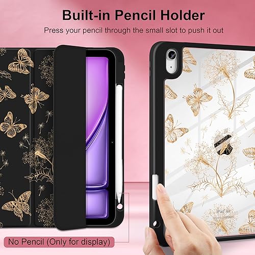 Miniatura 5 de MEEgoodo Funda para iPad Air de 54 generación de 10.9 pulgadas 2022 2020 con parte trasera transparente y cubierta de marco de TPU a prueba de