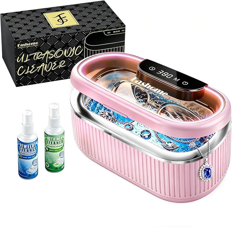 45kHz Ultrasonic Jewelry Cleaner for Rings, Necklaces & Glasses | Safely Cleans Jewelry & Silver • 20oz Capacity • 304 Stainless Steel Tank • 3 Power Modes • Degas Mode