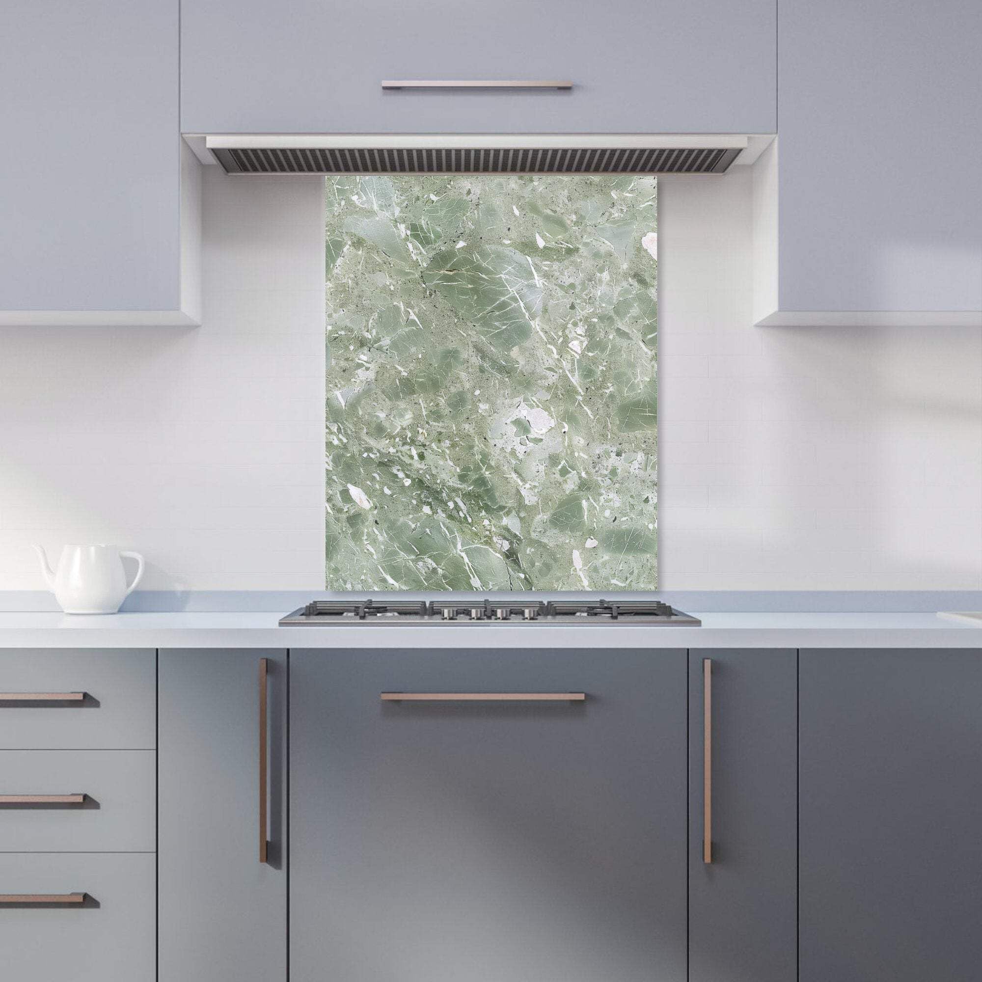 Warren Reed Sage Green Quartz Effect Glass Kitchen Splashback - 75 x 60cm - Toughened Glass - Heat Resistant