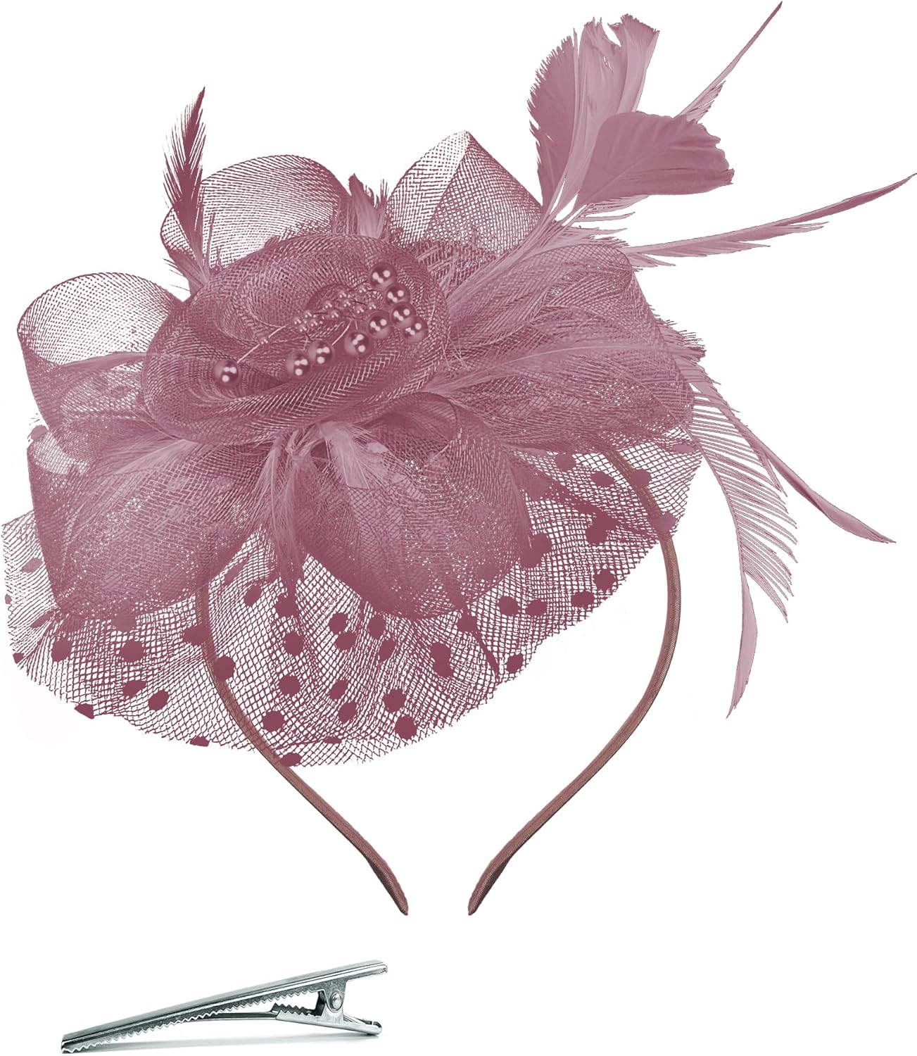 Halloween Fascinators Hat for Women Tea Party Feather Headband Mardi Gras Cocktail Hat Weddings - Image 6