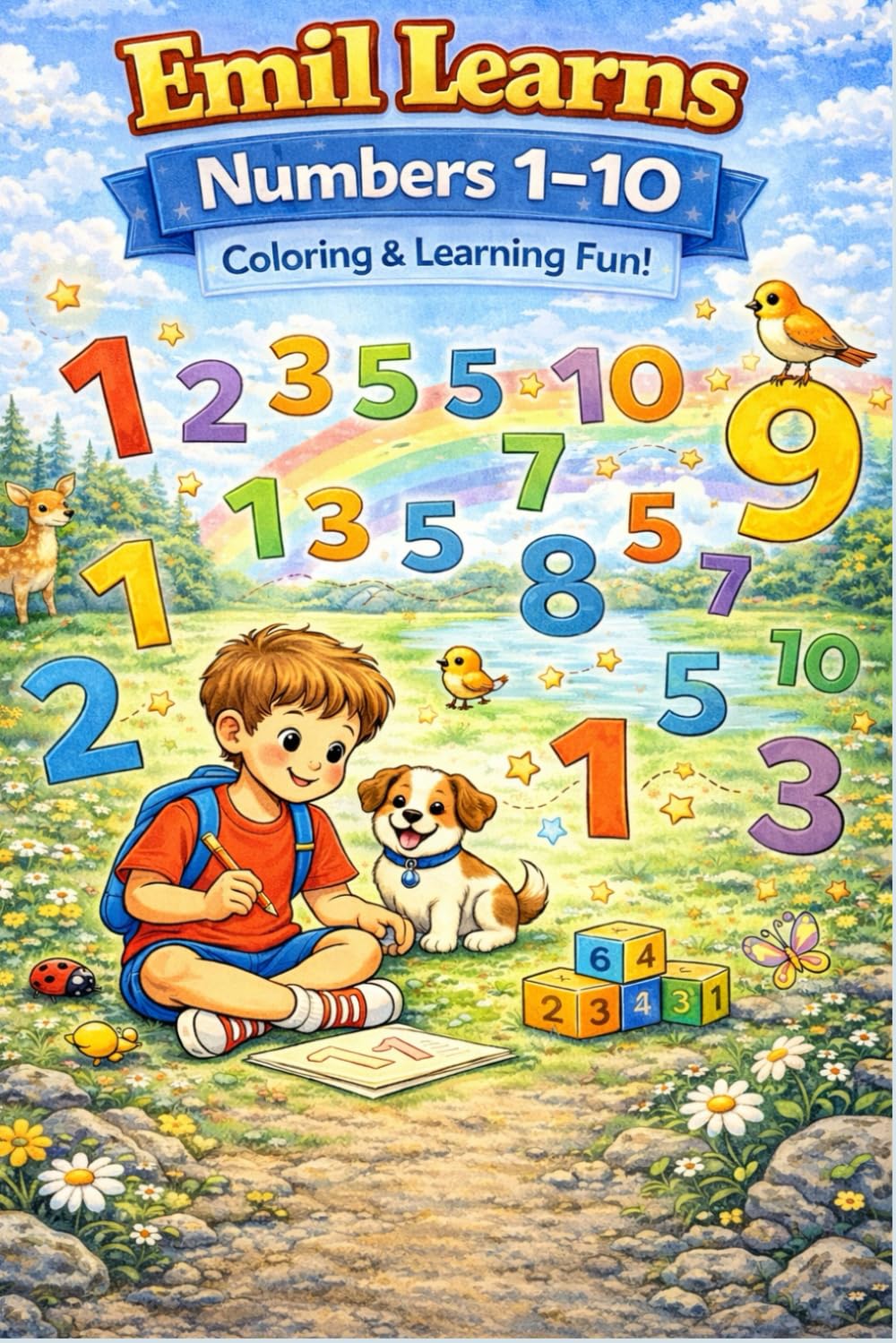 Emil’s Number Journey: Learning to Count from 1 to 10 – Coloring and Stories