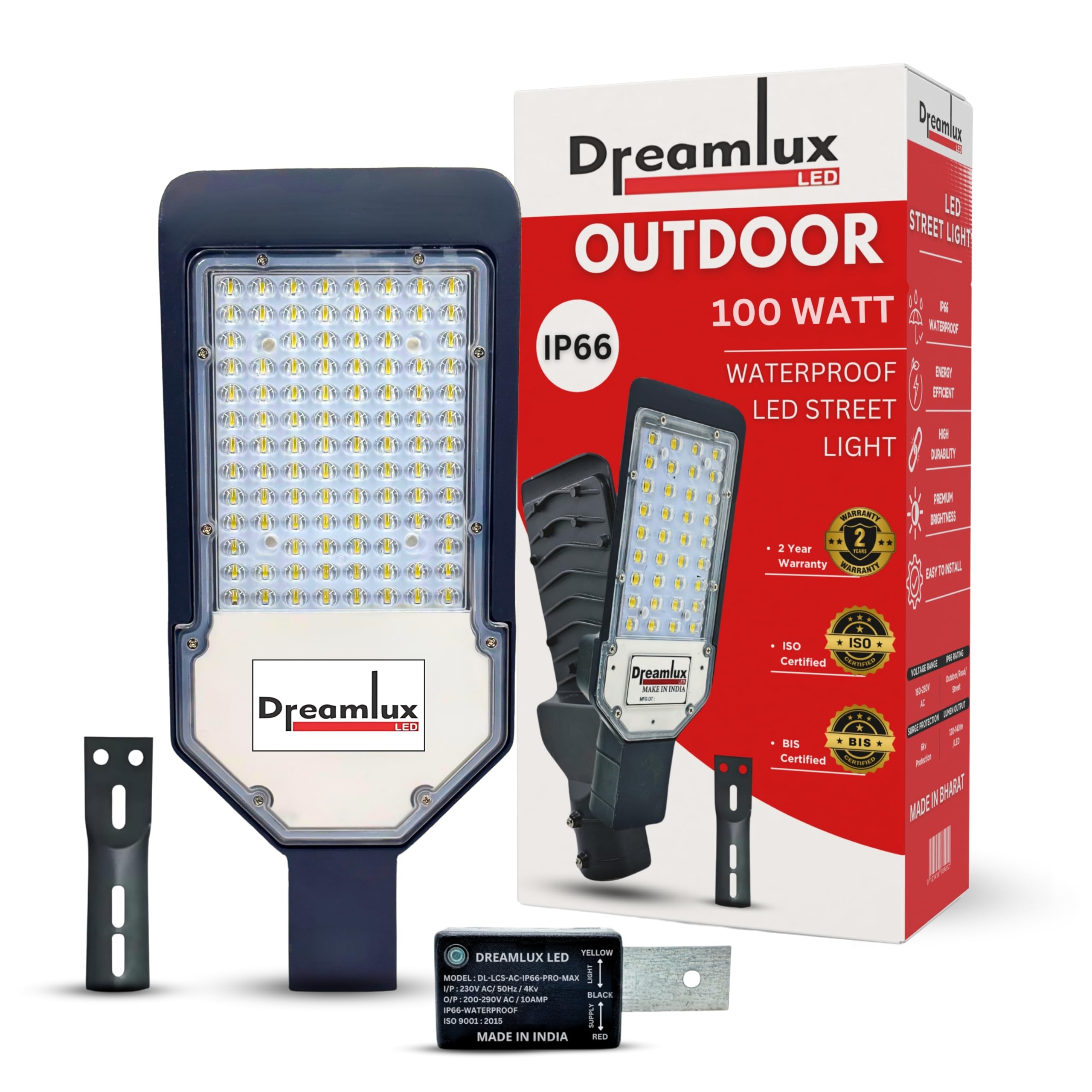 Dreamlux 100W LED Street Light Dusk to Dawn Auto Day/Night ON/Off LDR Sensor Lens Street Light, IP-66 Outdoor Light (Cool White, Aluminum) (LDR Sensor, 100W Pack-1)-image-26