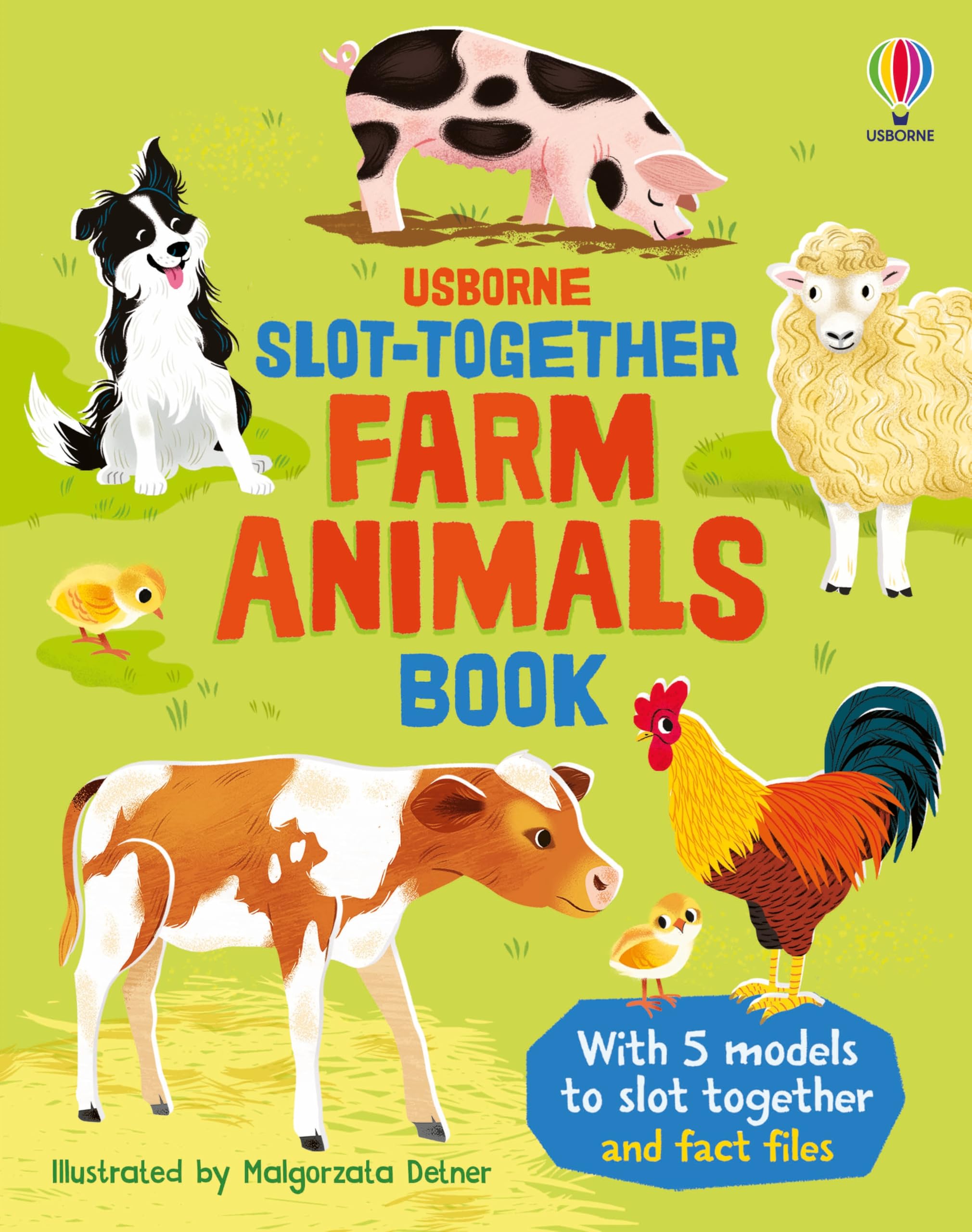 Slot-together Farm Animals Book: An Interactive Craft Book with Pop-Out Models For Kids to Build Featuring Sheep, Chickens, Dogs, and More