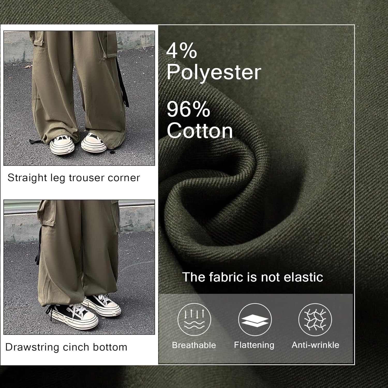 Women's Pants Y2k Cargo Gothic Baggy High Waisted Trousers Harajuku Streetwear Parachute Pants for Men - Image 5