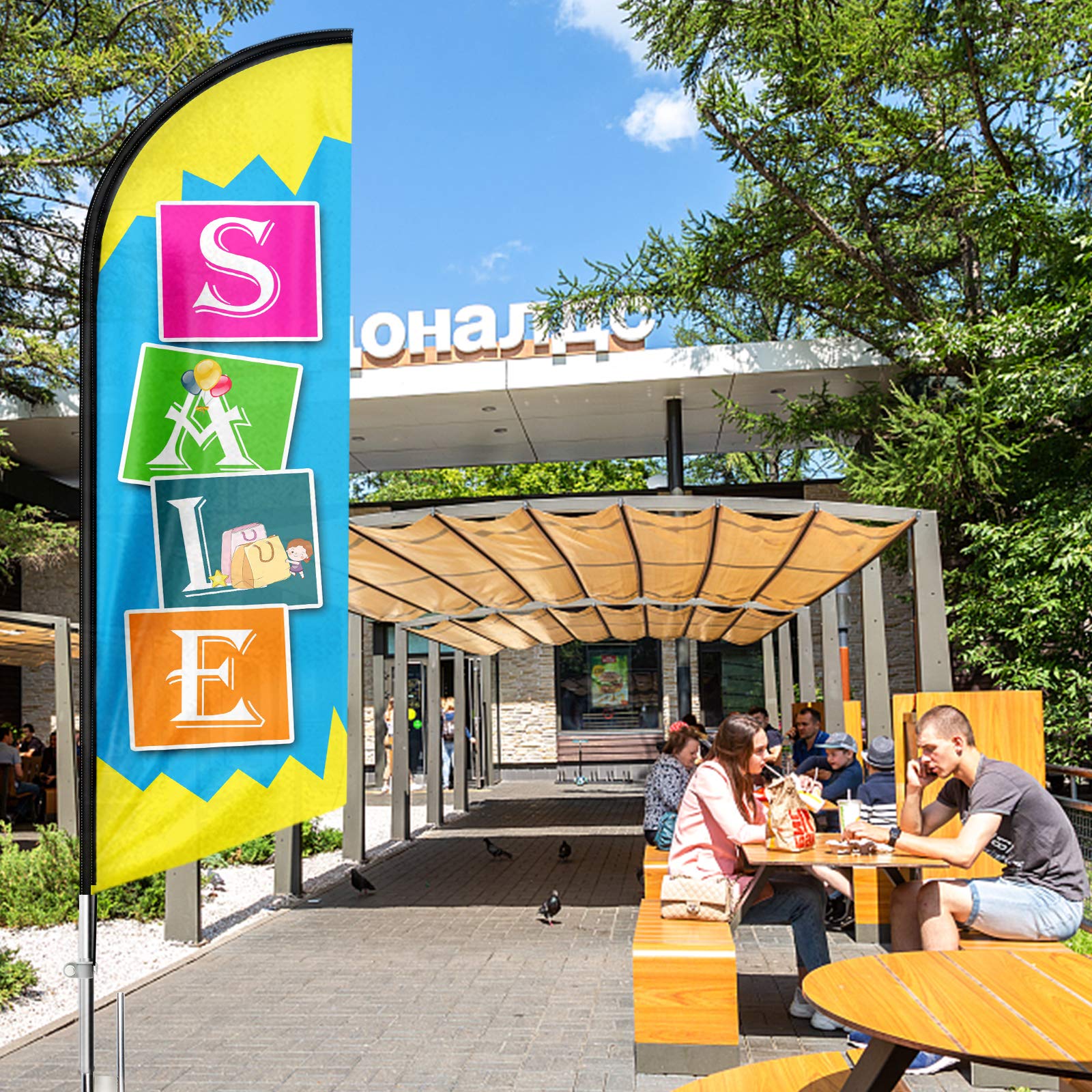 Bandiere Di Piume Personalizzate Per Affari All'esterno Pubblicità Su - Foto 7