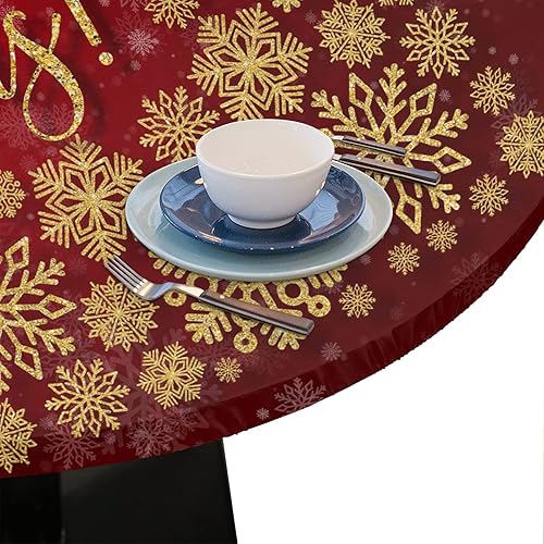 Vista 269 de cfpolar Mantel redondo ajustable de verano, hojas de palma tropical, borde elástico, mantel redondo lavable para uso en interiores y exteriores, se