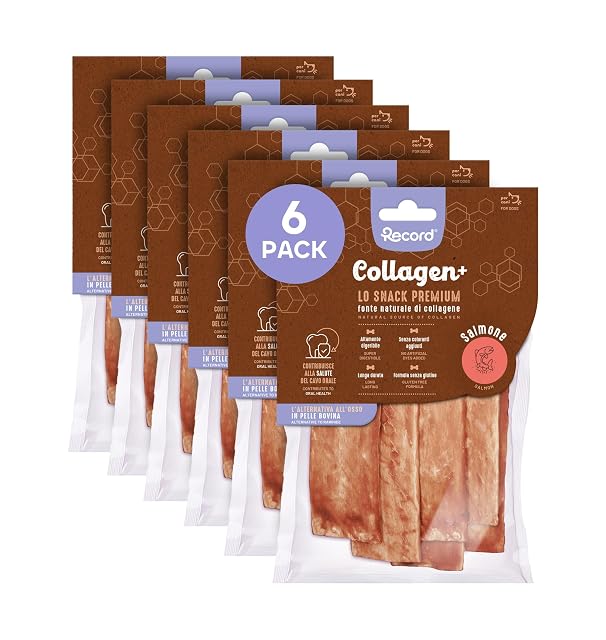 Record - Snack Premium Crackers para Perros Collagen+ Sabor Salmón con Alto Valor proteico.Mascativos…