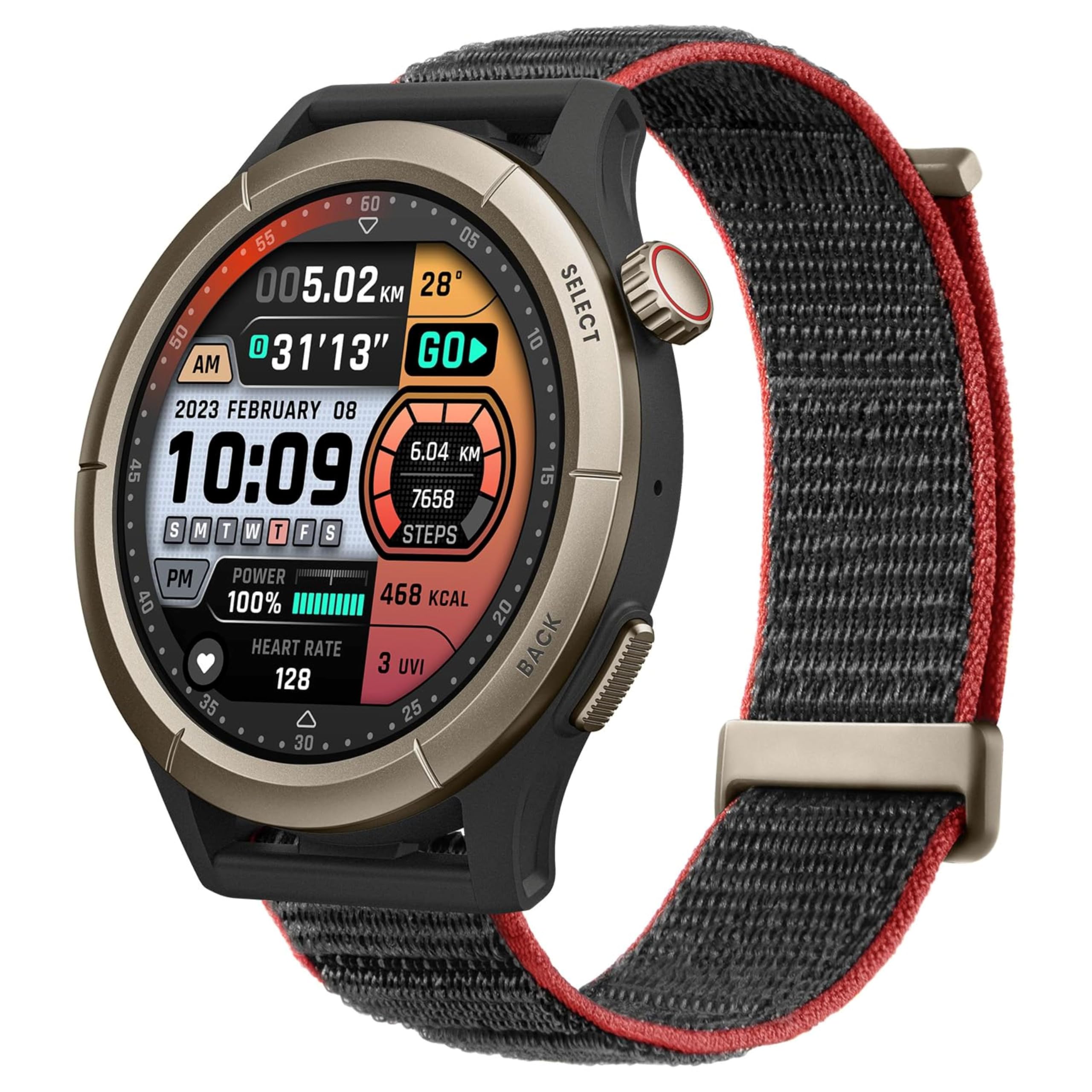 AmazfitCheetah Pro Running Smart Watch 47mm, Dual-Band GPS Navigation, Offline Maps, 1.45'' AMOLED Display, 14 Day Battery, Titanium Alloy Bezel, Heart Rate & Sleep Tracker for Android & iPhone