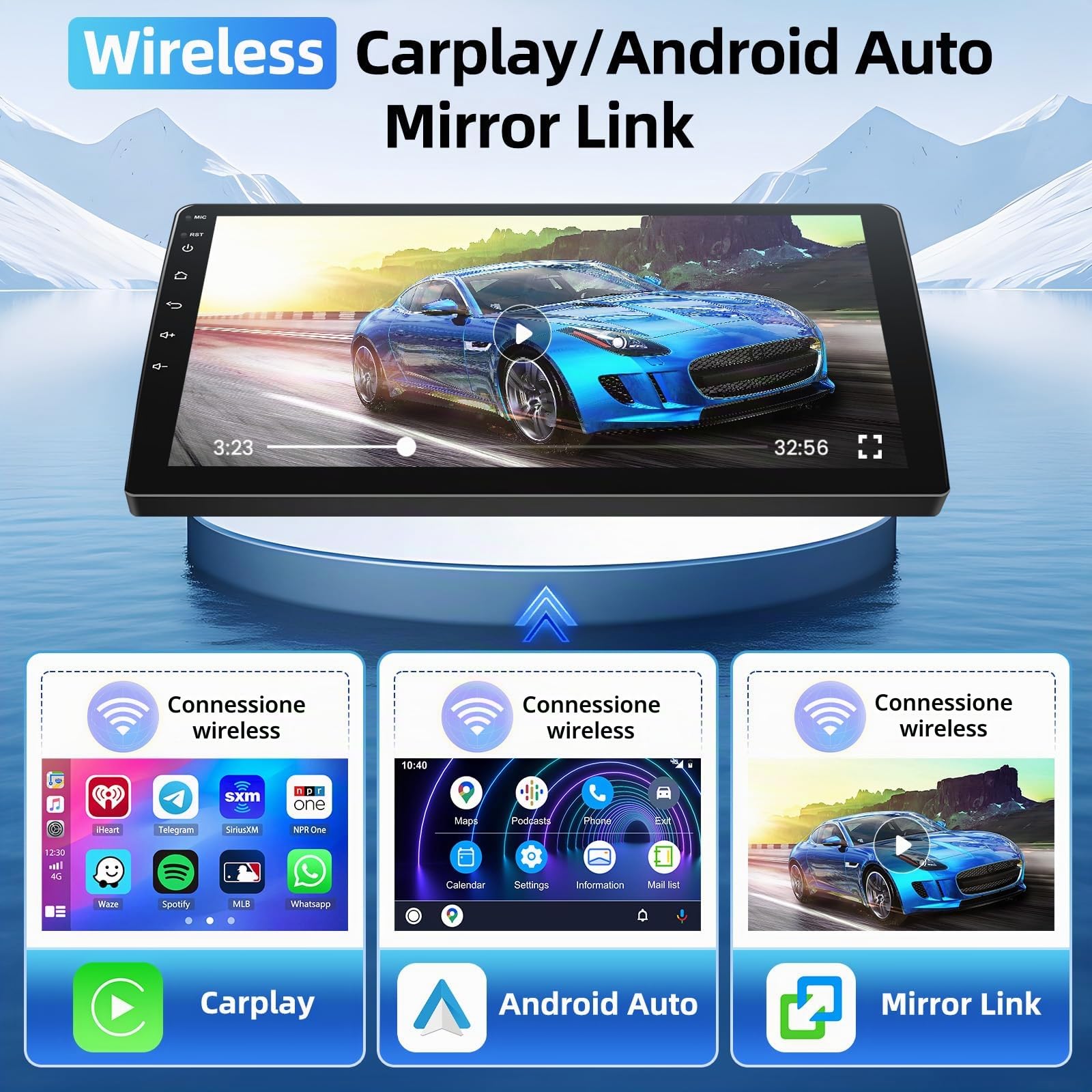 4+64G 9''Autoradio per Opel Corsa/2015-2019/Opel Adam 2013-2016 | Stereo per CarPlay/Android Auto Wireless, Schermo 9" Touchscreen Bluetooth 5.0/GPS, Retrocamera, FM, WiFi, Comandi Al Volante