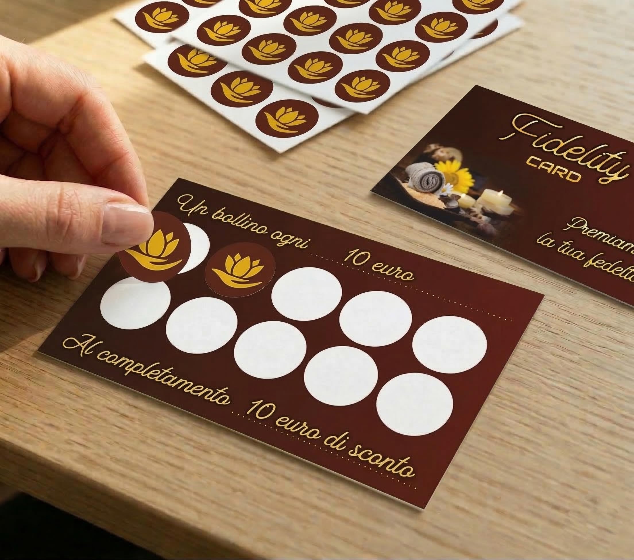 GHIBLI 50 Tessere Fedeltà 500 Bollini a Colori Fidelity Card Estetista Spa Benessere