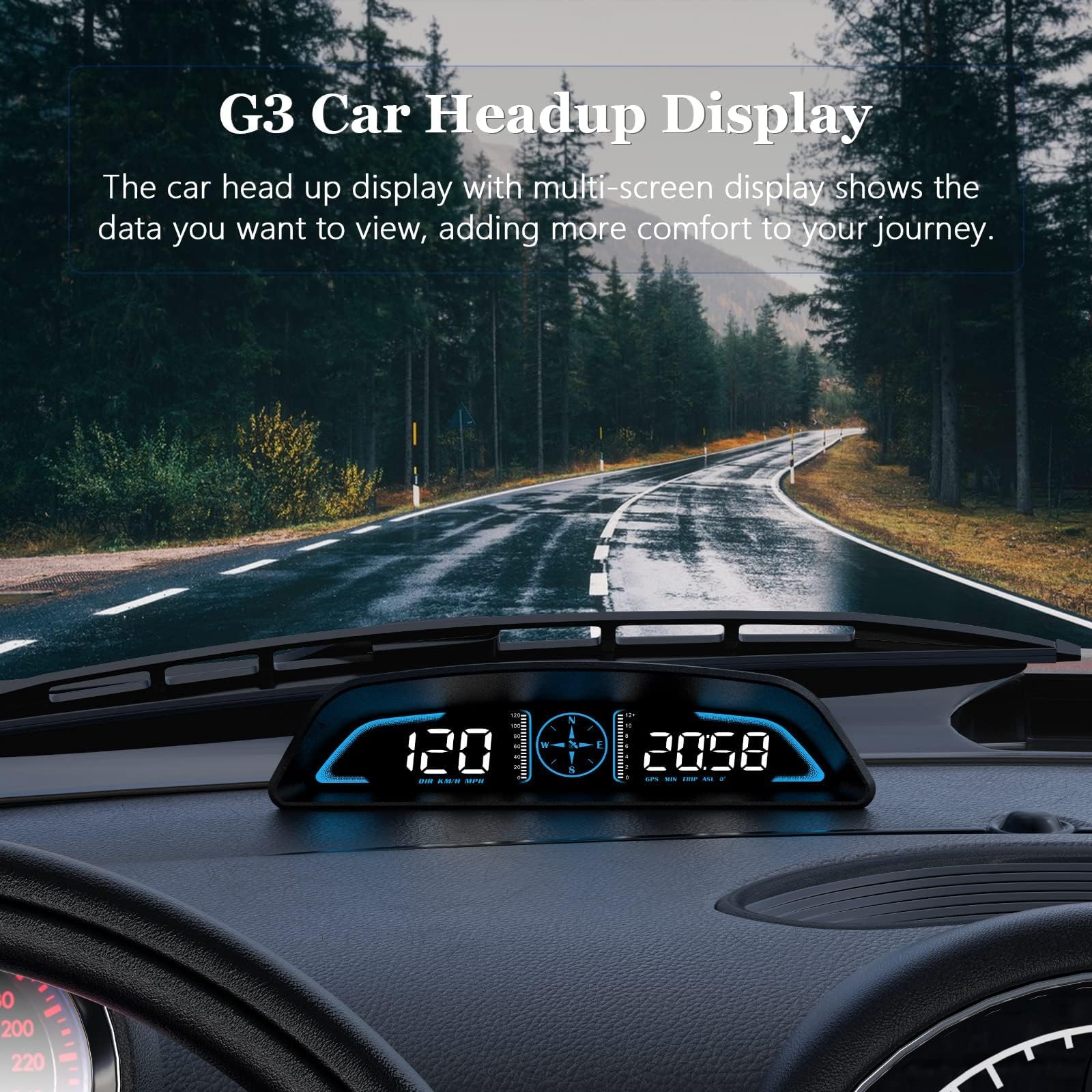 Tachimetro, Ricezione Segnali Satellitari, Visualizzazione Velocità e Altre Funzioni, Car Head Up Display, Applicabile a tutti i Veicoli