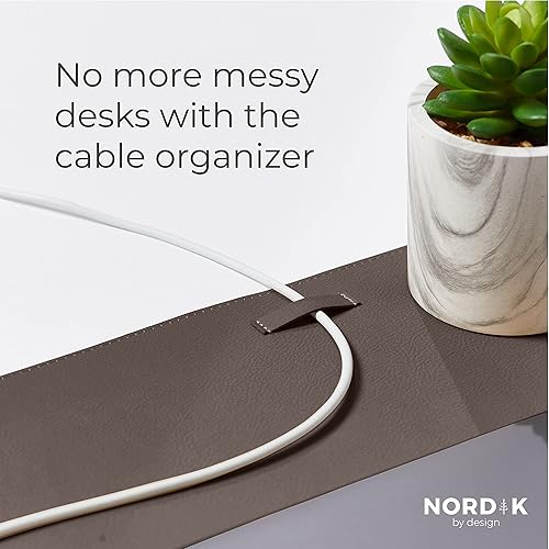 Miniatura 5 de Nordik - Almohadilla extendida pmouse, organizador de cables prémium, accesorio poficina en el hogar, protector de piel vegana y corcho