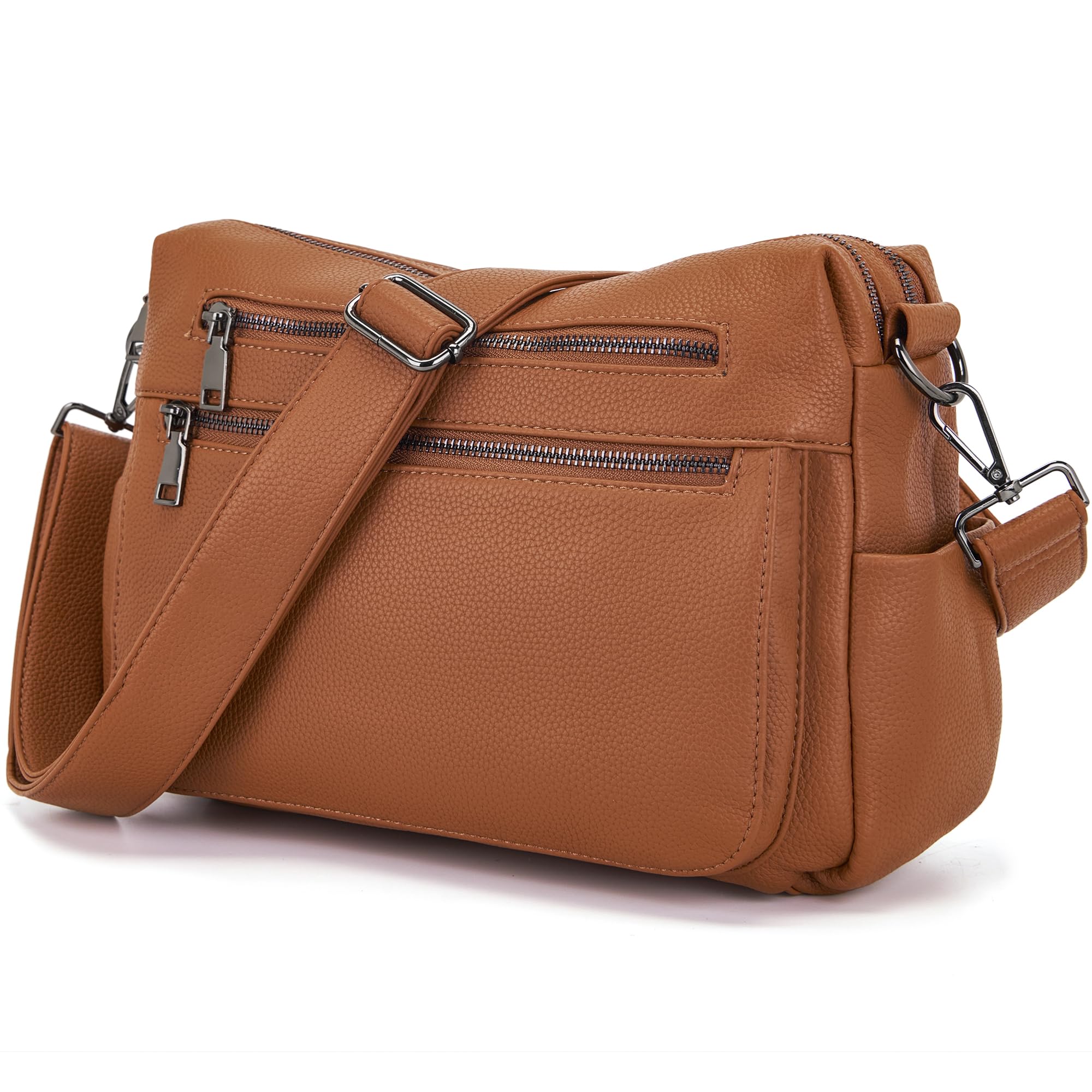 Purse Women Leather Large Work Tote Crossbody Shoulder Bags with 10 Pockets