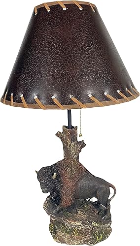 Miniatura 5 de Urbalabs - Lámpara de mesa auxiliar de pie estilo rústico marrón de 12 pulgadas, con acento rústico occidental, mesitas de noche para sala de estar,