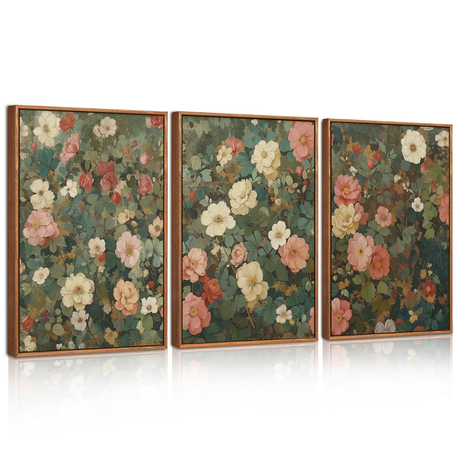 Celestdeco Vintage Blossom Flower Framed Canvas Art Retro Boho Nature 30x40cm — image 1