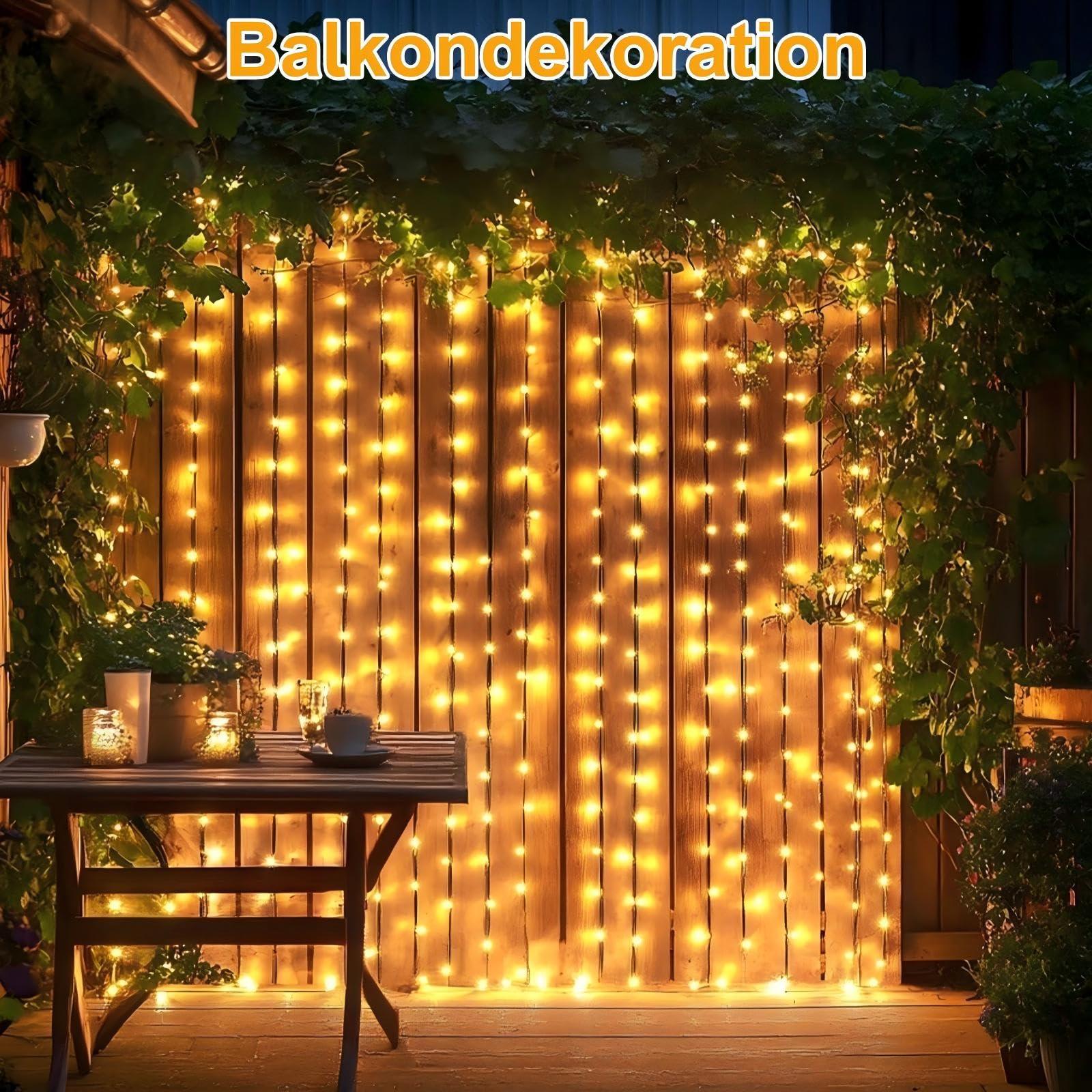 Guirlande Lumineuse Extérieure 100m 800 LED Blanc Chaud, 8 Modes, IP44, Mémoire et Minuterie