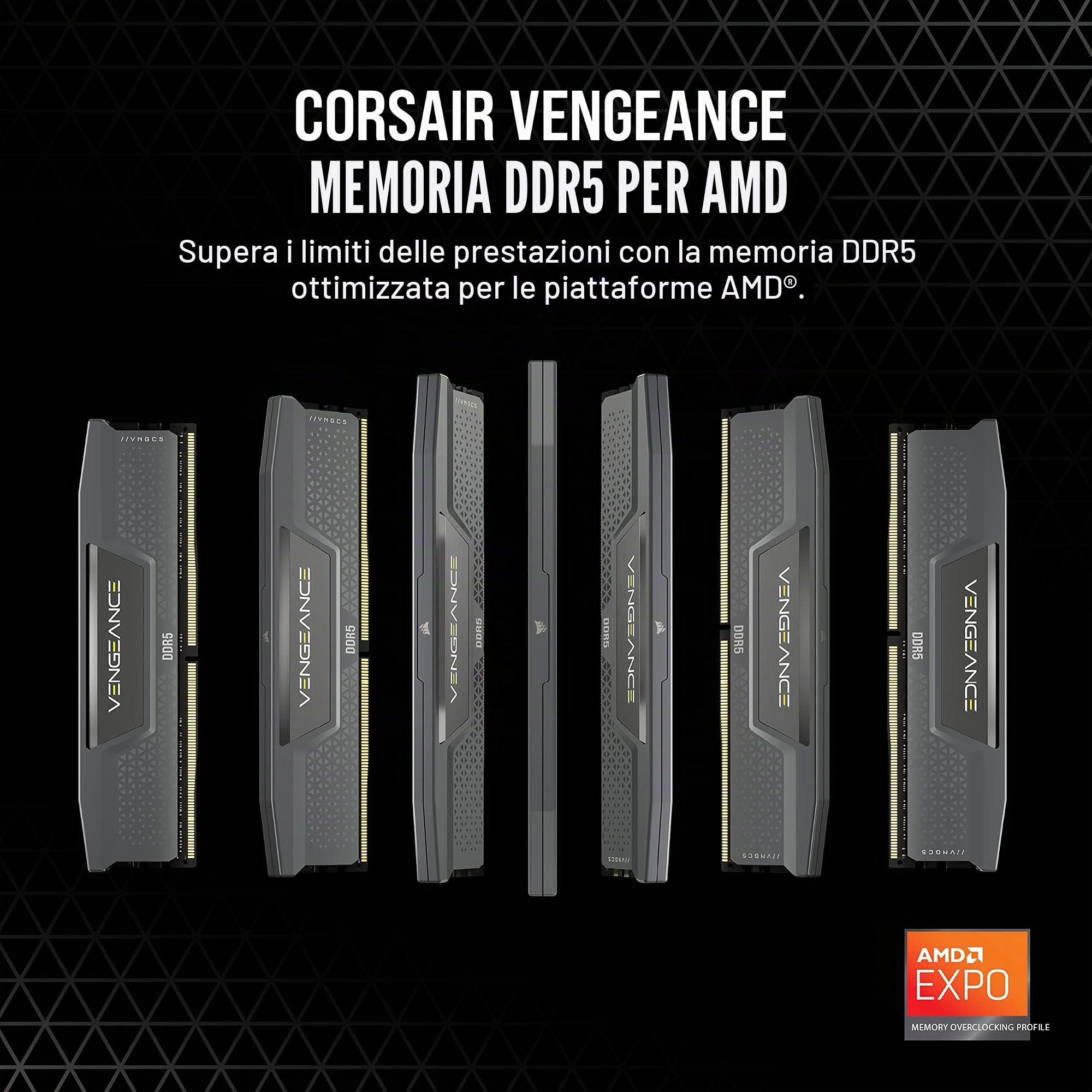 CORSAIR VENGEANCE DDR5 32GB (2 x 16GB) Fino a 5600MHz AMD INTEL RAM
