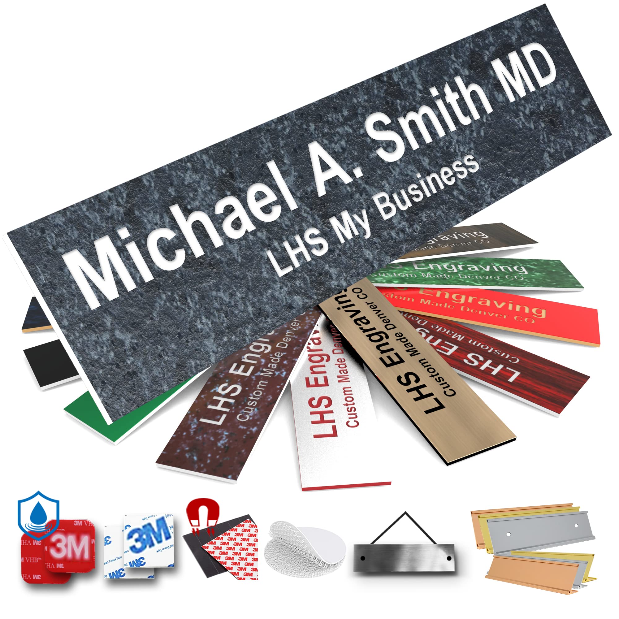 Custom Engraved Office Door Name Plate &amp; Desk Signs, Mojave, 2x8