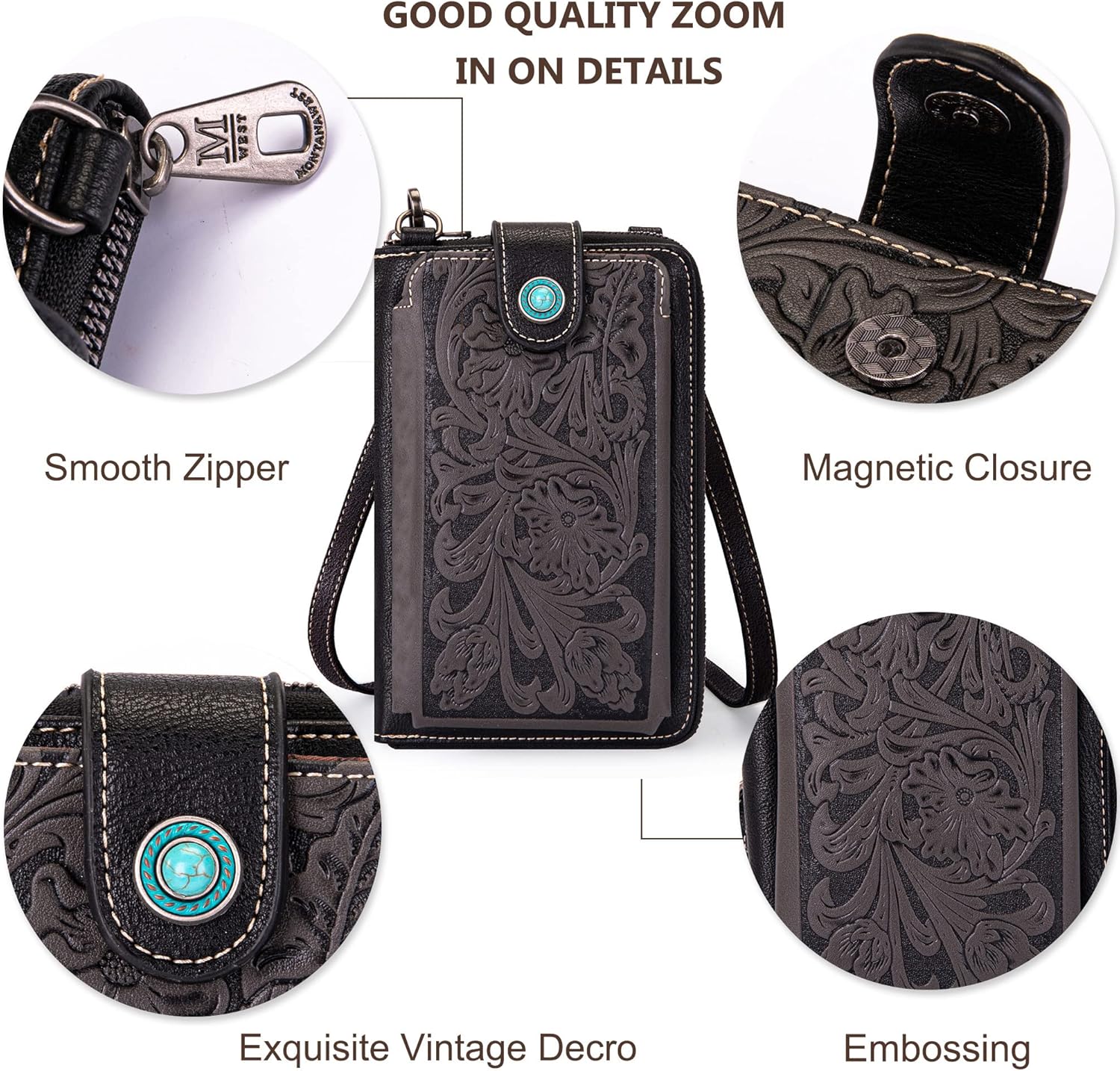 Montana West Small Crossbody Bags for Women Western Handbag with Cash Slots - Image 6