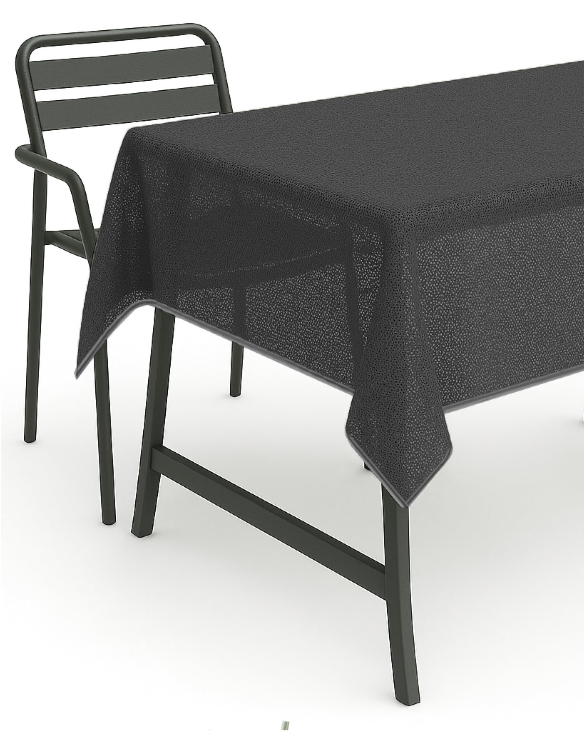 Texpot Grey Garden Tablecloth, Washable, With Hem, Weatherproof, 110 X 140 Cm,