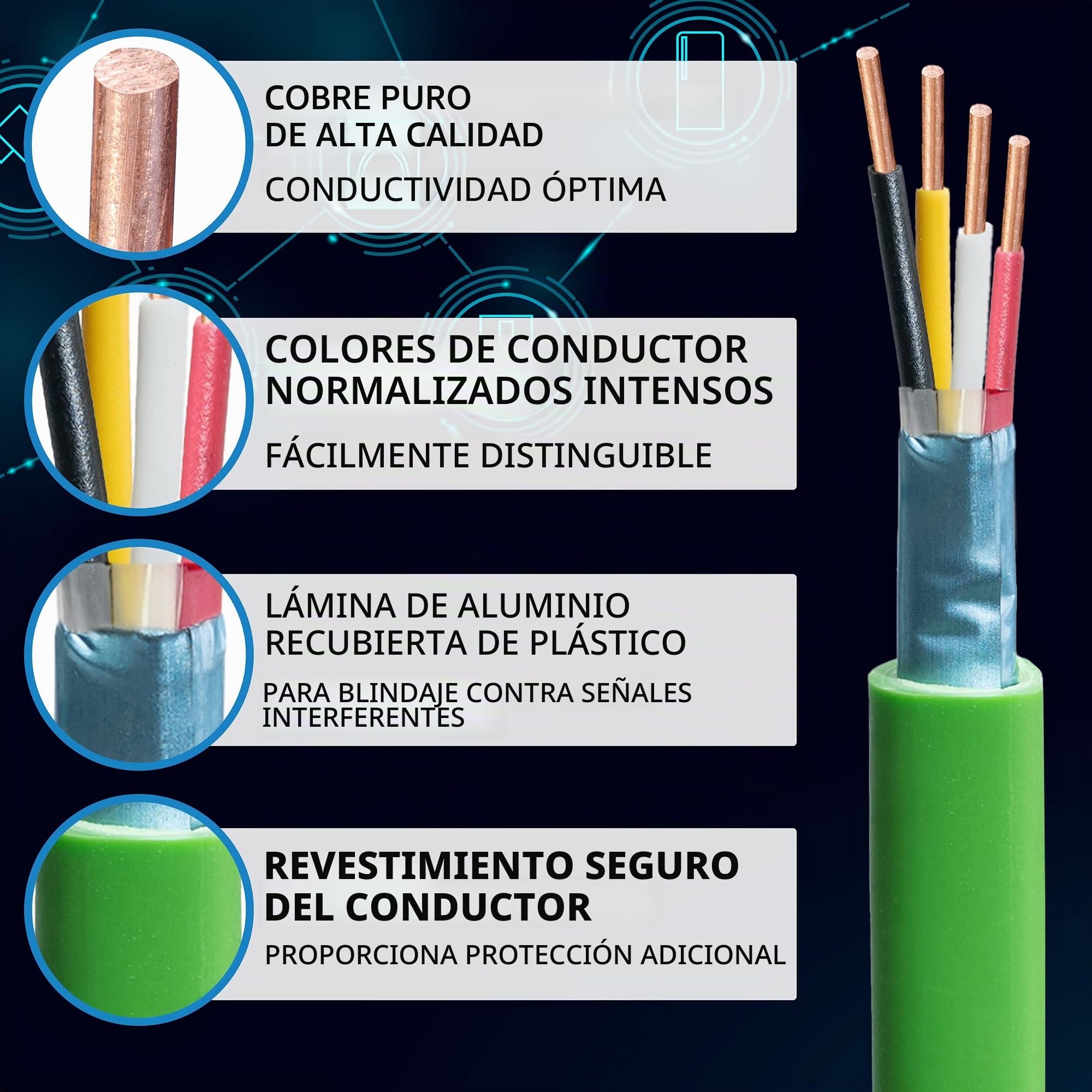 Cable de bus EIB-Y(St) Y 2 x 2 x 0,8, verde, 25 m, 50 m y 100 m