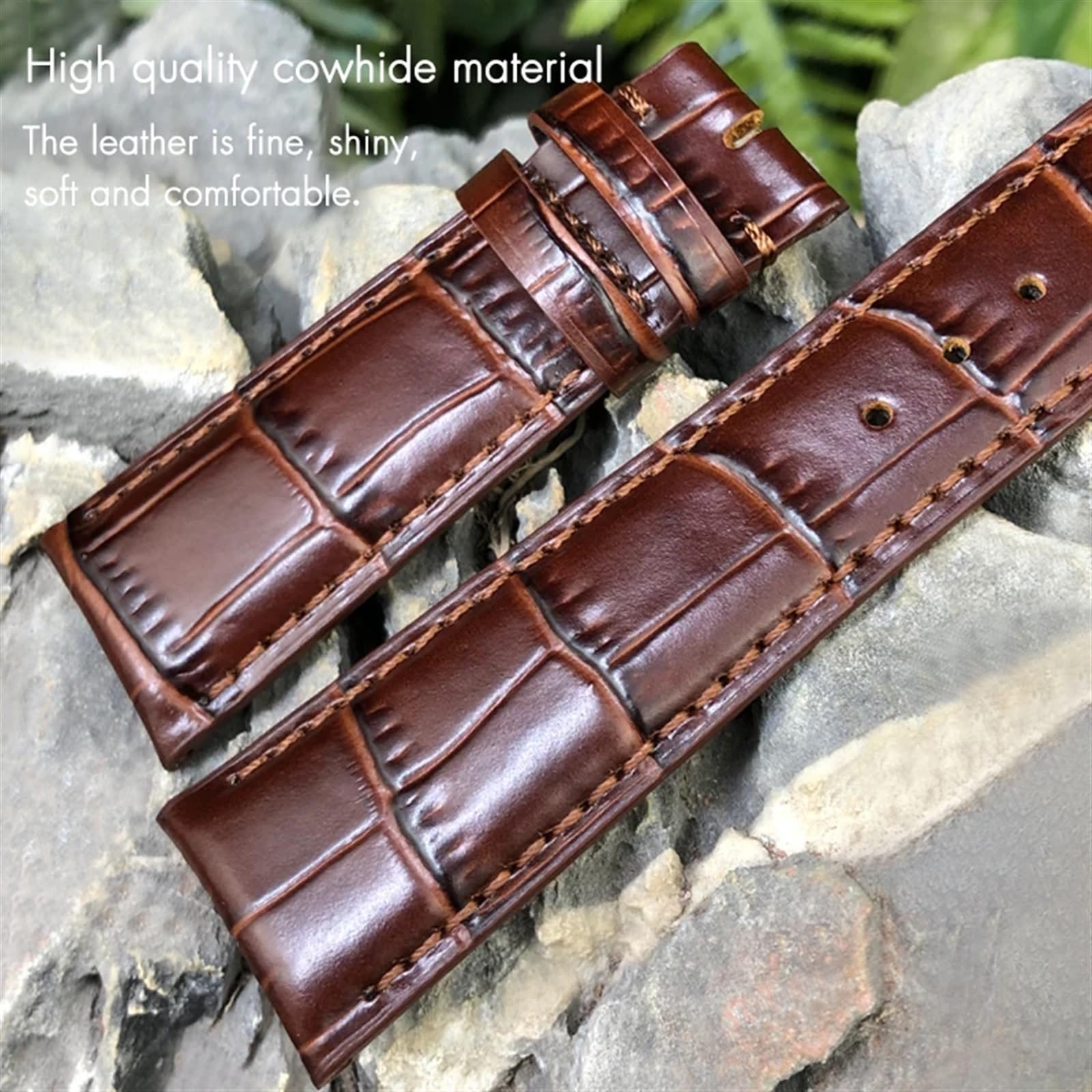 Pasek do zegarka z prawdziwej skóry bydlęcej do zegarków pilotów rodziny IWC Portugieser Porotfino, pasek do zegarka 20 mm, 21 mm i 22 mm, składana klamra