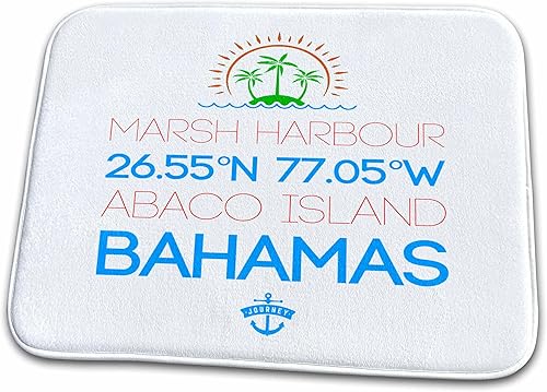 Dish Drying Mat - Marsh Harbour, Abaco Island. Location coordinates. Travel gift Alexis Design - Cities Bahamas