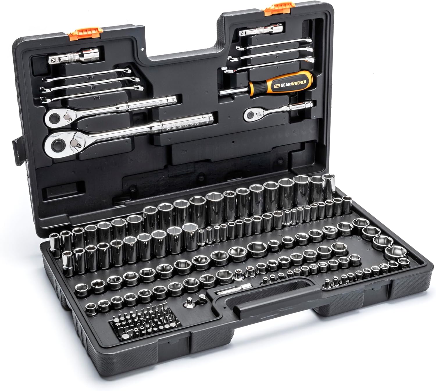 GEARWRENCH 185 Piece 1/4”, 3/8” & 1/2" Drive 72-Tooth SAE/Metric Mechanics Hand Tool Set