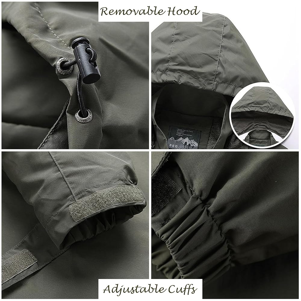 KENSBUY Mens Waterproof Rain Jacket Add Your Design, Outdoor